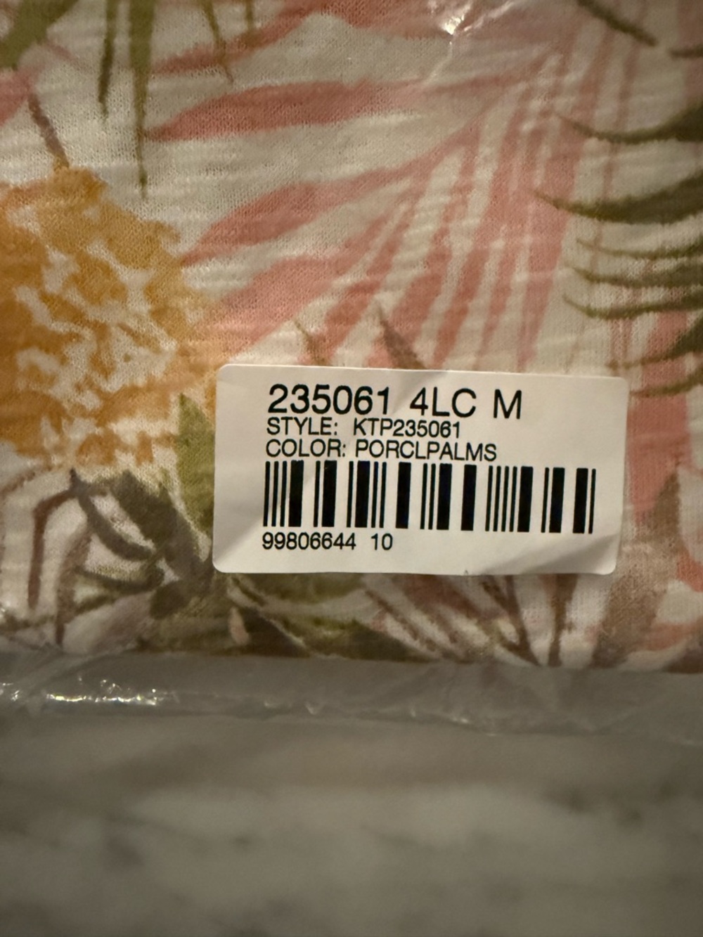 J. Jill Pima Slub Knit V-Neck Tee Shirt Pineapple Palm Print Womens Size M NWT - Picture 16 of 16